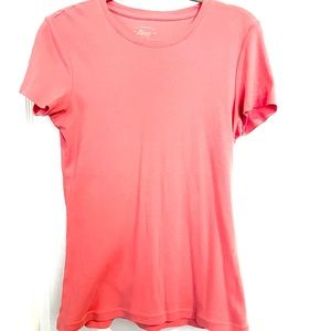 Salmon pink classic tee from Bass short sleeve